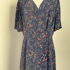 MADEWELL Amaranth Wrap Dress in Moonless Floral Size 14